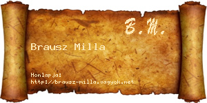 Brausz Milla névjegykártya